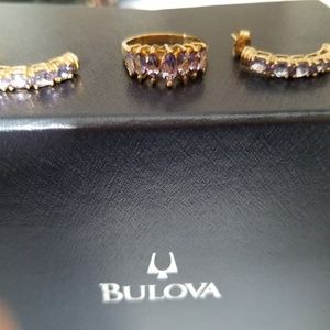 10k gold tanzanite ring and earring set